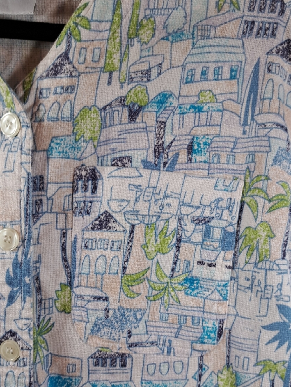 Cabin Creek Blue & Green Printed Button-Down Shirt - Picture 3 of 7